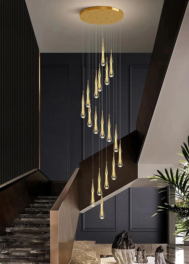 Amoy Glass Staircase Chandelier