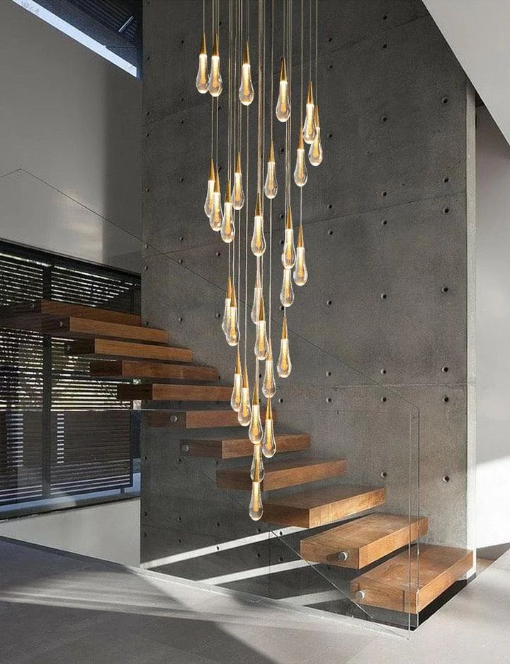 Amoy Glass Staircase Chandelier