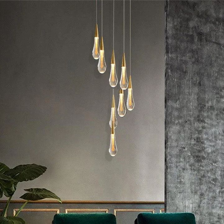 Amoy Glass Staircase Chandelier