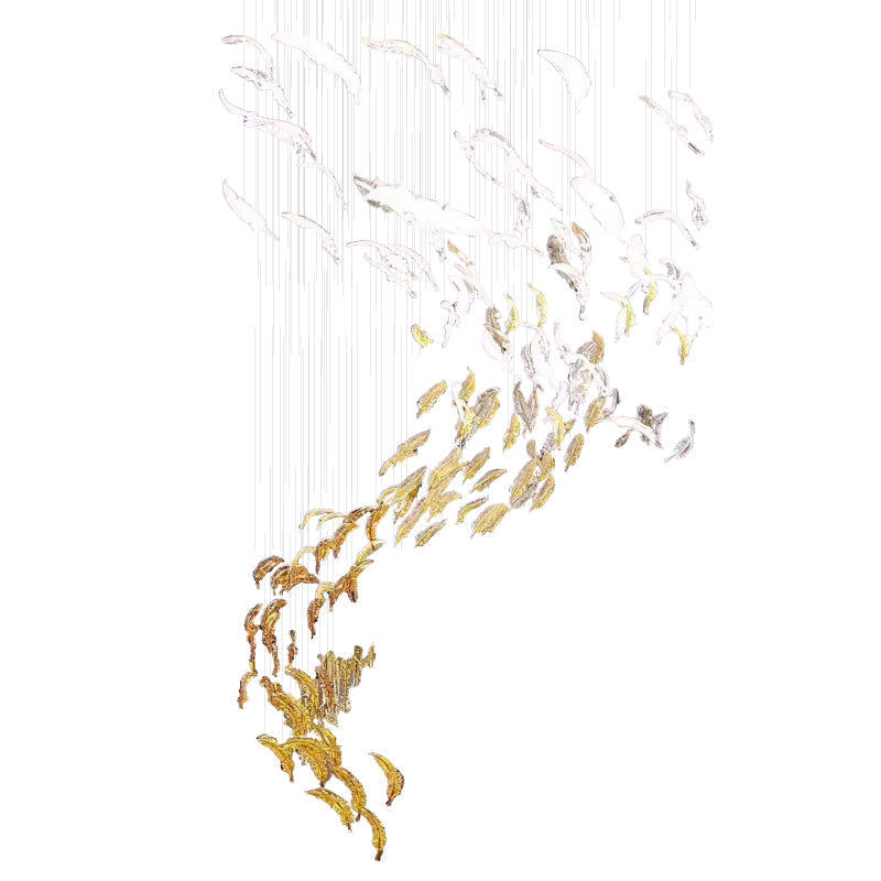 Branch Feather Handblown Glass Chandelier