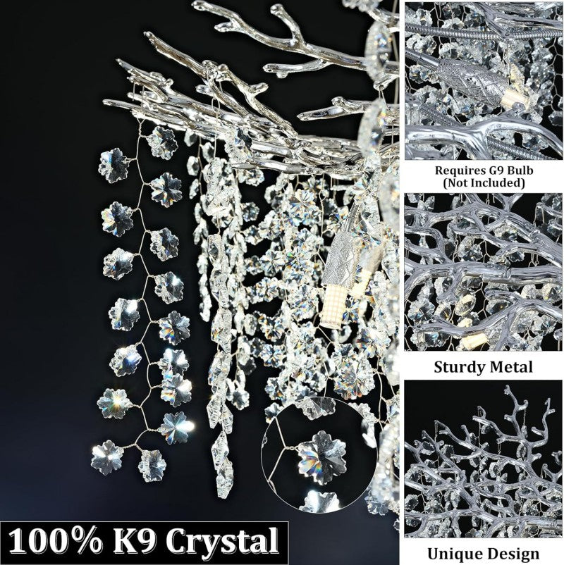 Branch Modern Tree Crystal Chandelier 55"L 30"D 40"D