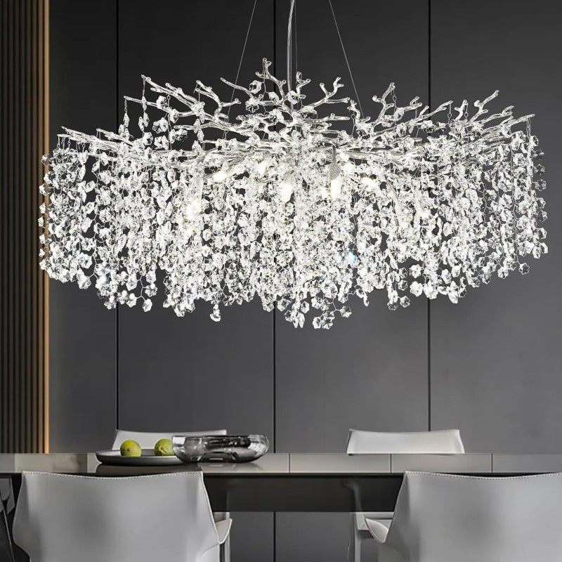 Branch Modern Tree Crystal Chandelier 55"L 30"D 40"D
