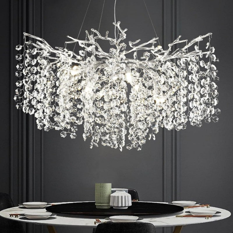 Branch Modern Tree Crystal Chandelier 55"L 30"D 40"D