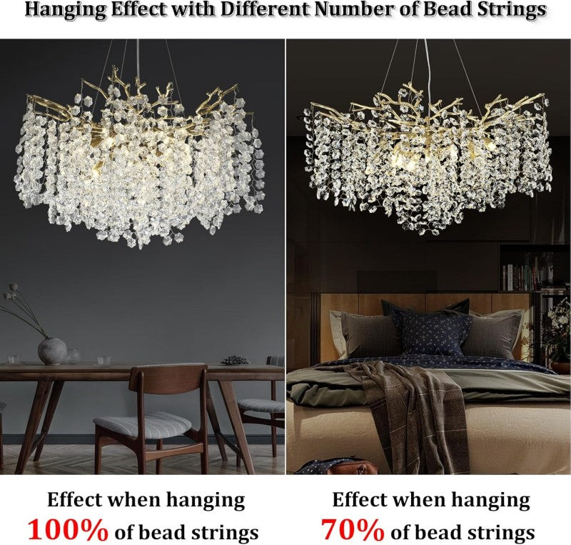 Branch Modern Tree Crystal Chandelier 55"L 30"D 40"D