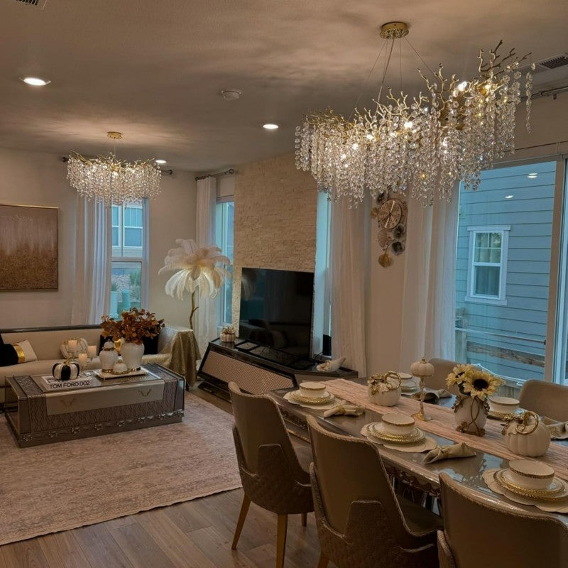 Branch Modern Tree Crystal Chandelier 55"L 30"D 40"D