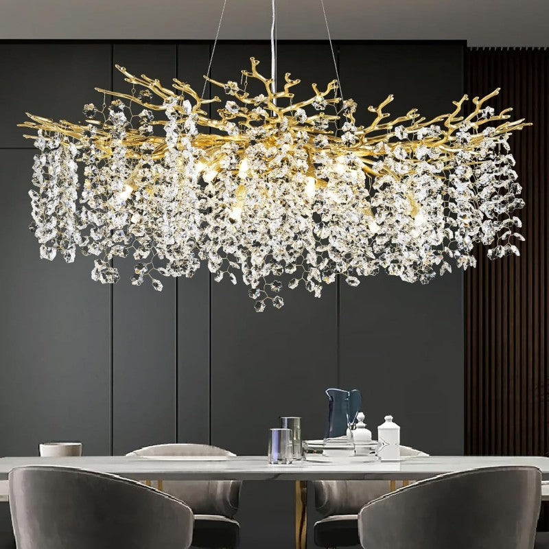 Branch Modern Tree Crystal Chandelier 55"L 30"D 40"D