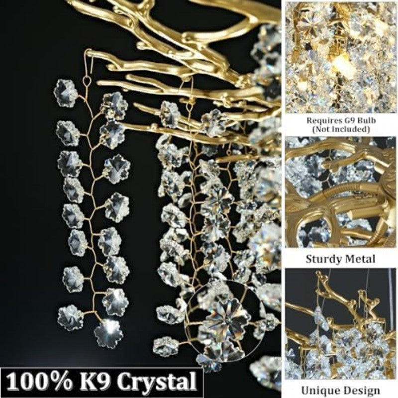 Branch Modern Tree Crystal Chandelier 55"L 30"D 40"D