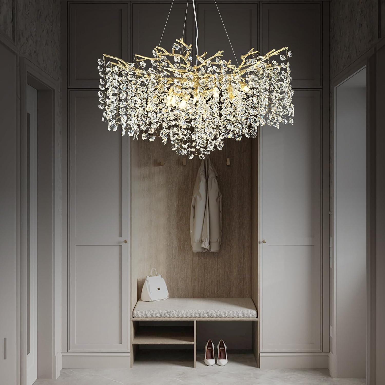Branch Snow Tree Crystal Chandelier 30" 40" 55"