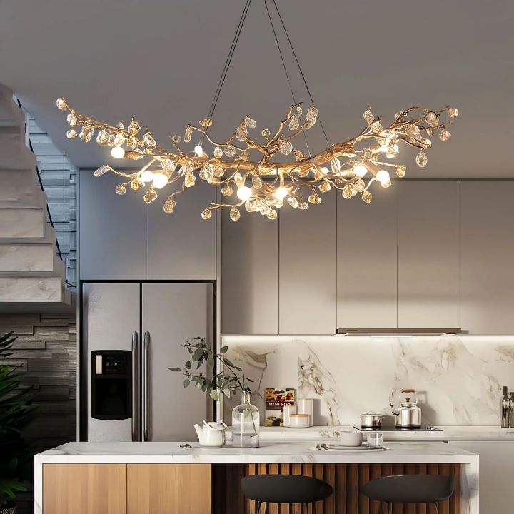 Branch Stone Crystal Dining Room Chandelier