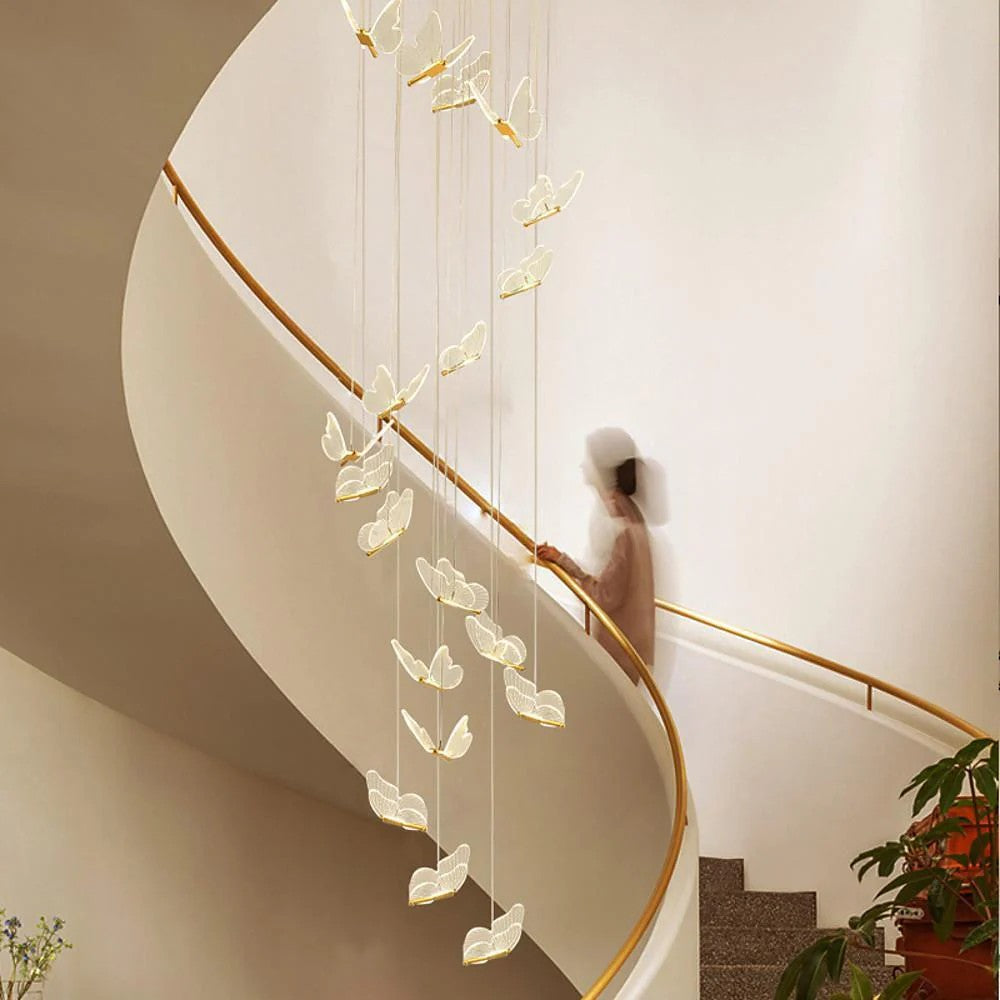 Butterfly Chandelierv Modern Metal Disk Acrylic Ceiling Light
