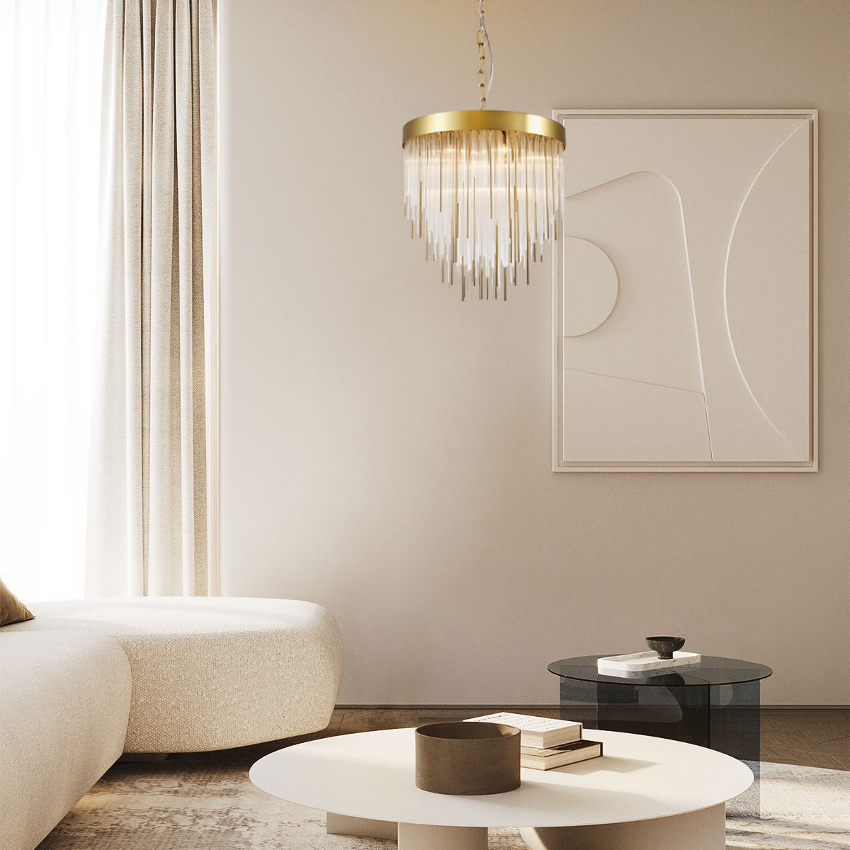 Casco Aged Crystal Chandelier 30"