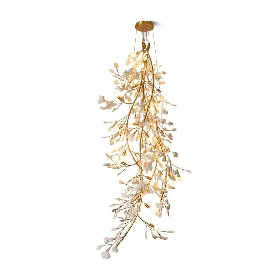 Ceramic Ginkgo Leaf Chandelier