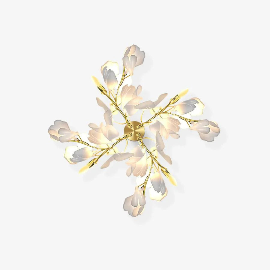 Ceramic Ginkgo Leaf Wall Lamp