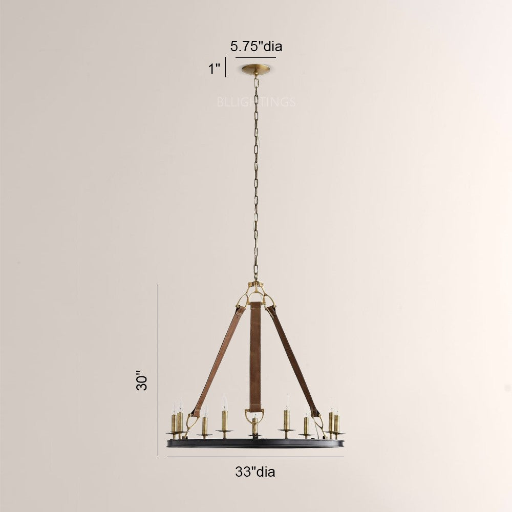 Cherton Round Leather Chandelier