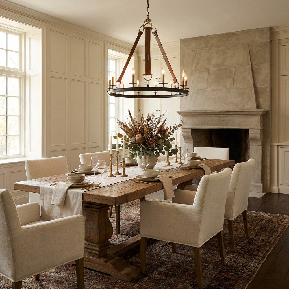 Cherton Round Leather Chandelier