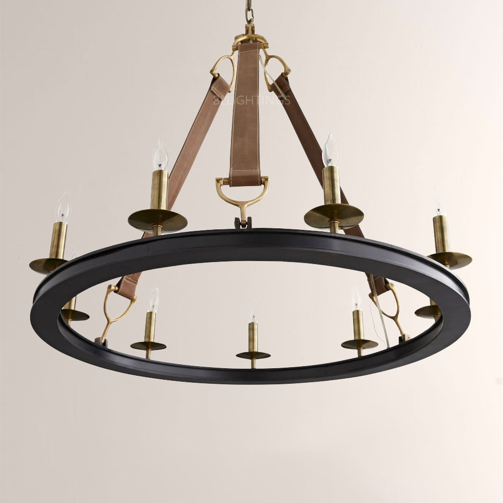 Cherton Round Leather Chandelier