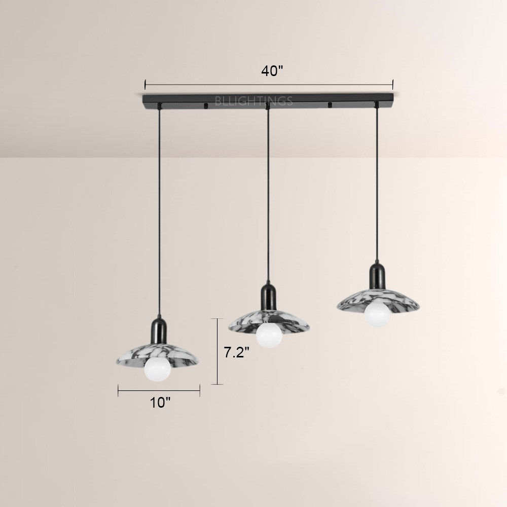 Collins Black & White Marble-Effect Pendant(1/2/3-Head)