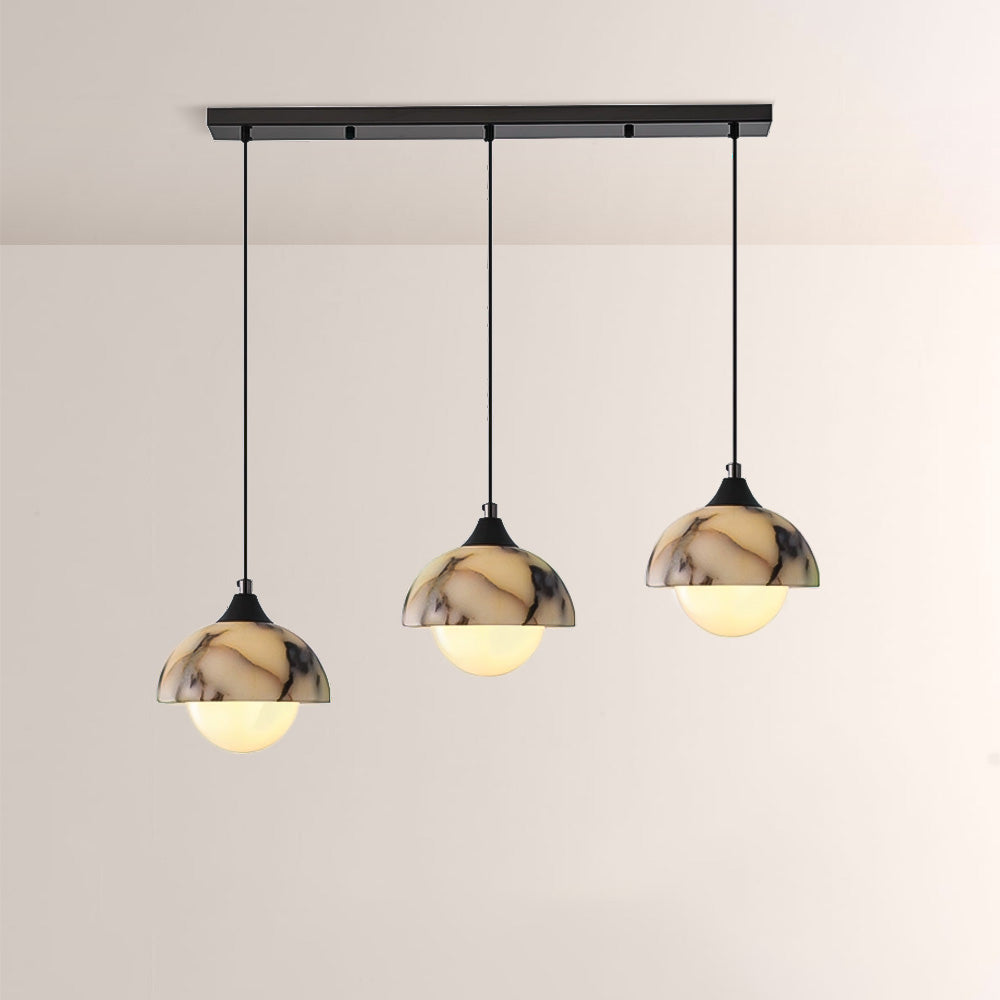 Collins Dome-Shade Marble Pendant(1/3-Head)
