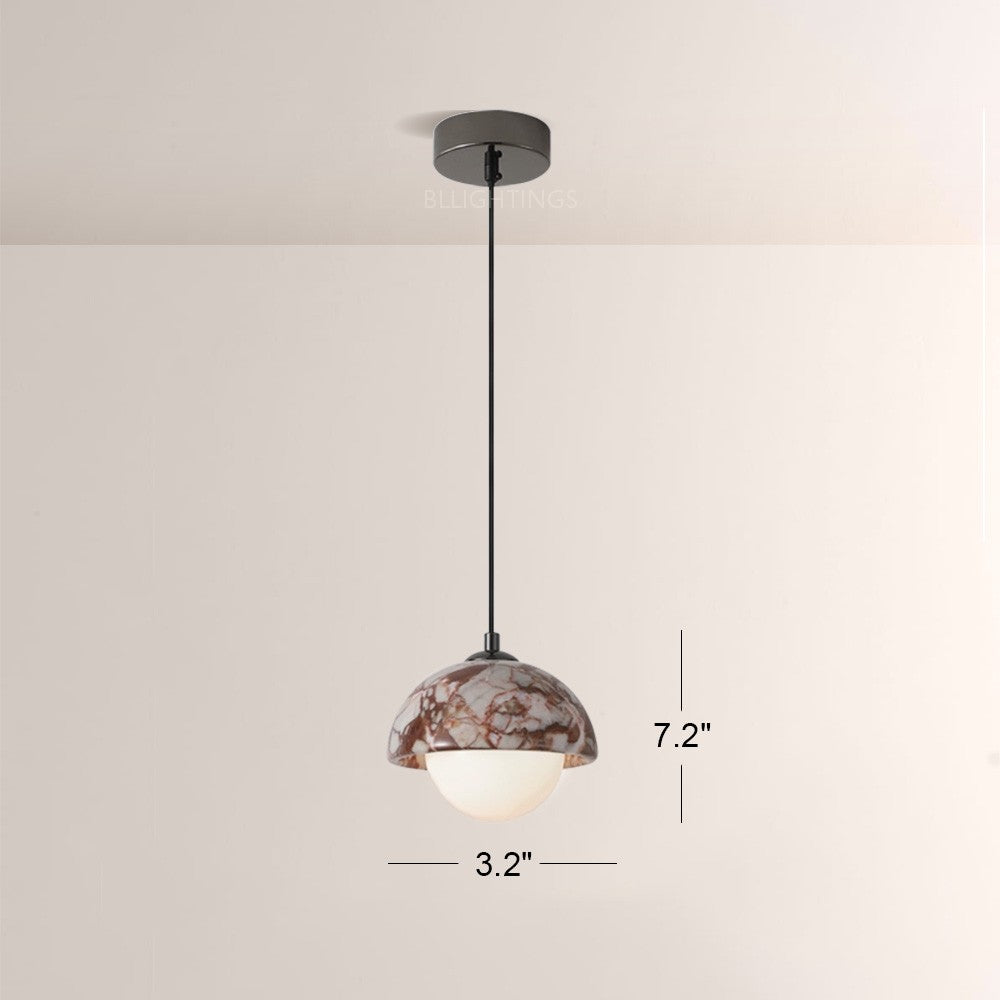Collins Dome-Shade Marble Pendant(1/3-Head)
