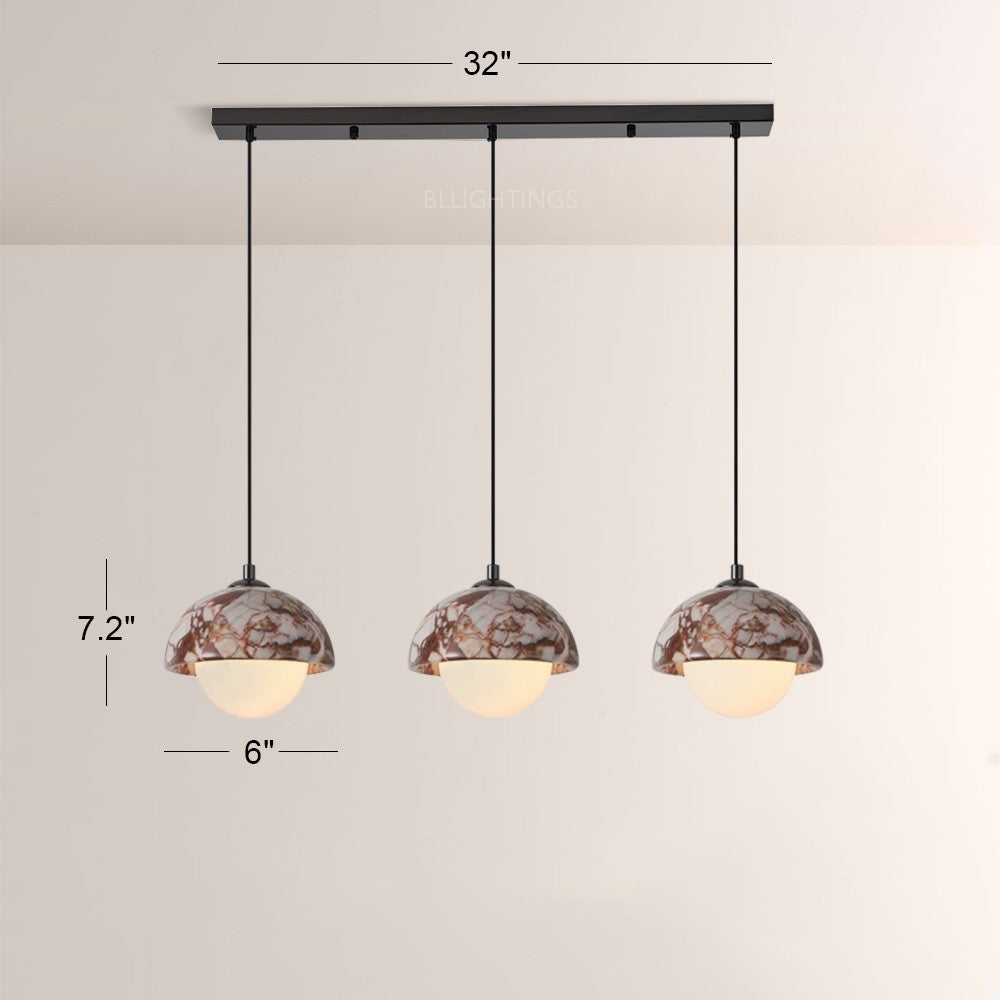 Collins Dome-Shade Marble Pendant(1/3-Head)