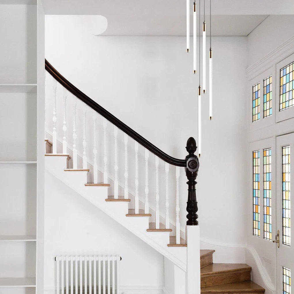 Contemporary Staircase Chandelier Spiral Tube Ceiling Light