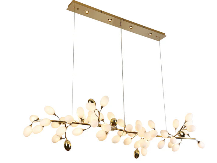 Creative Art Grape Chandelier Pure White Nordic Ring and Linear Design