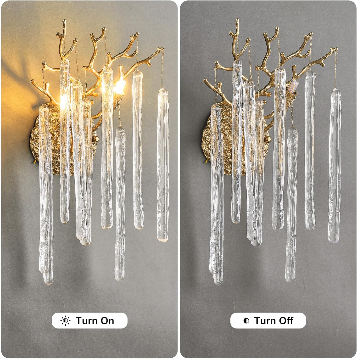 Crystal Gold Wall Sconce 17.7"H