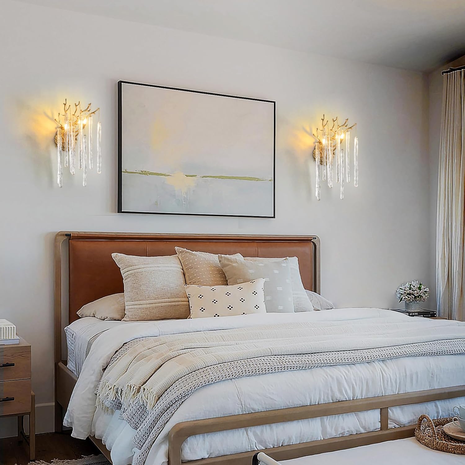 Crystal Gold Wall Sconce 17.7"H