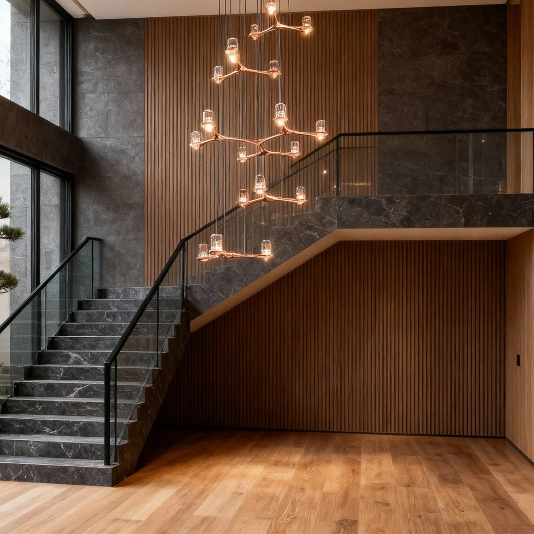 Crystal Staircase Chandelier Nordic Creative Ceiling Light