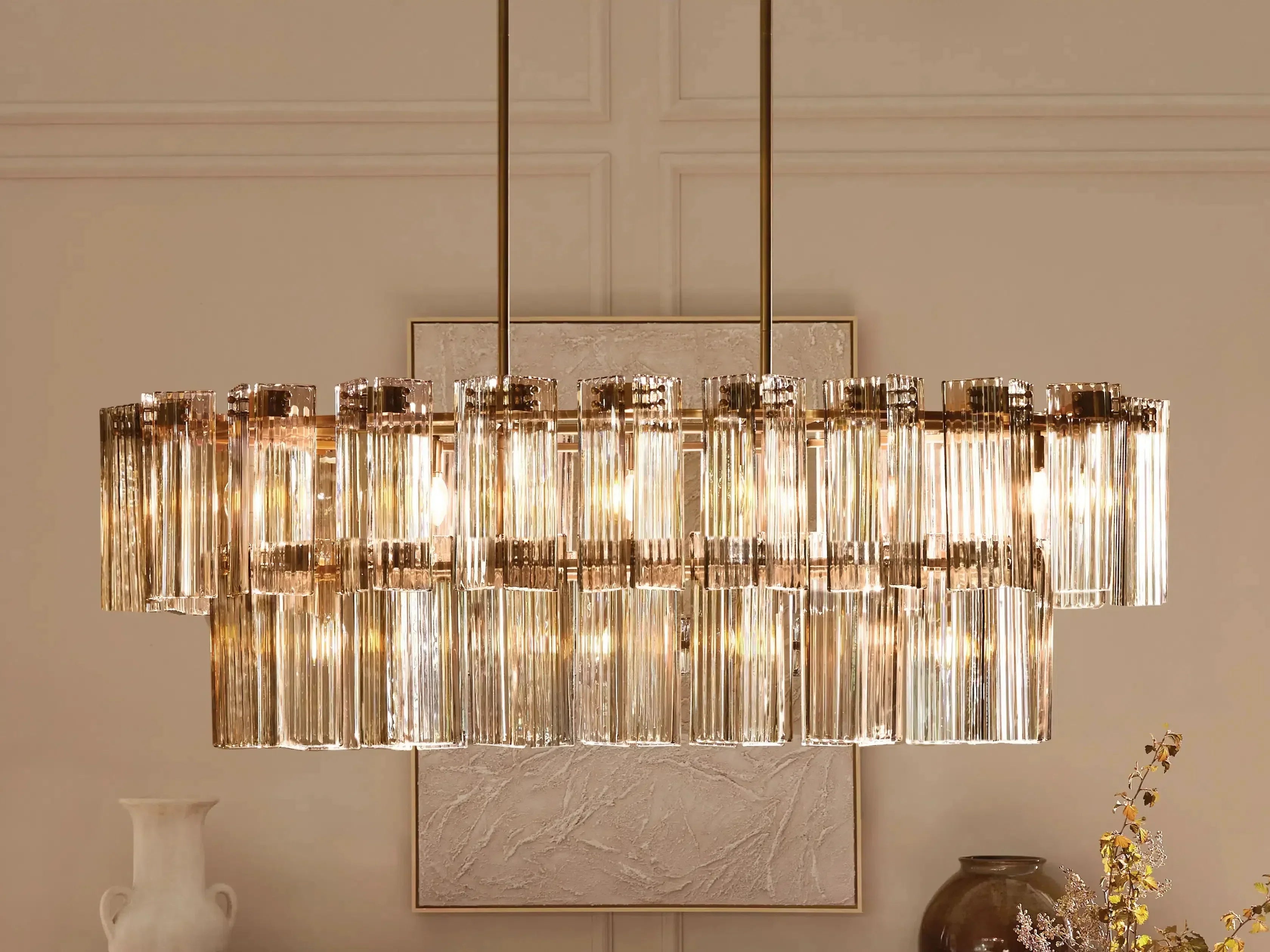 Darwin Oval Glass Chandelier 51"63"72"