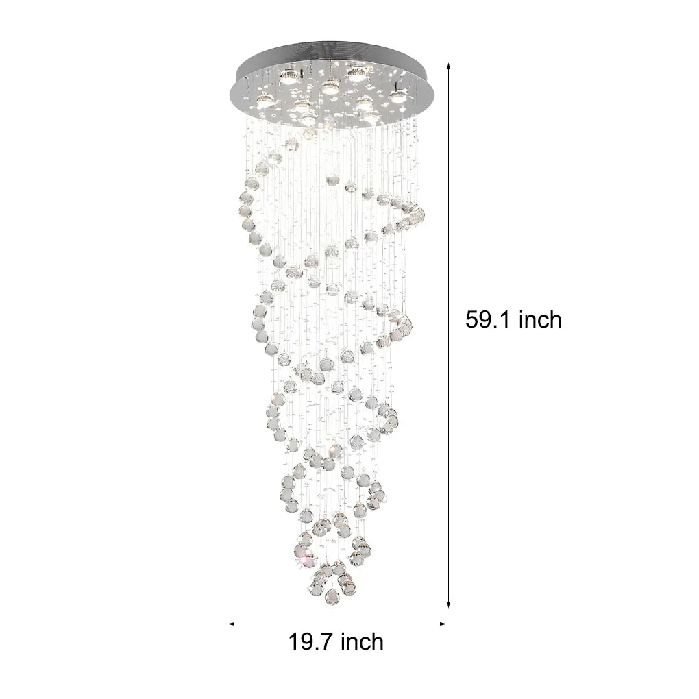 Double Spiral Three Step Dimming LED Modern Staircase Chandelier