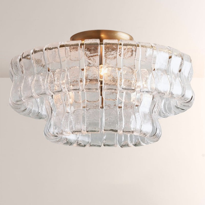 Elleson 2-Tier Glass Round Flush Mount 18"D