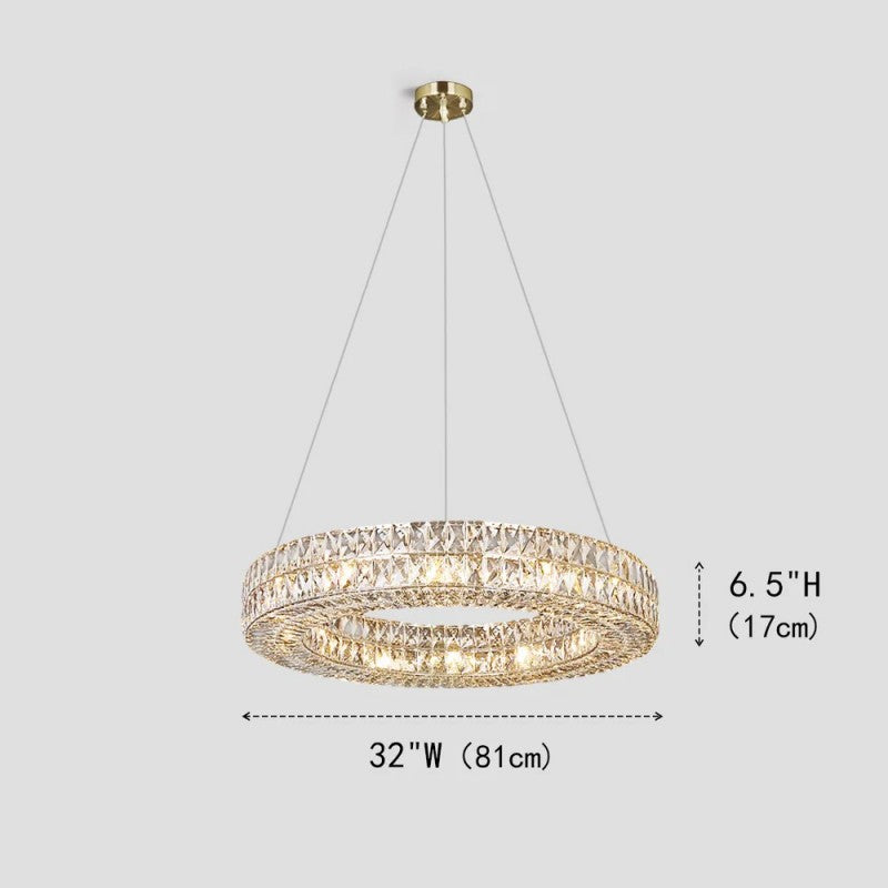 Gadsden Aster Halo Crystal Ring Chandelier