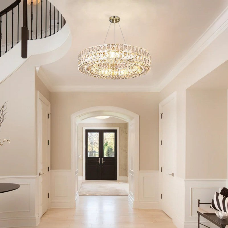 Gadsden Aster Halo Crystal Ring Chandelier