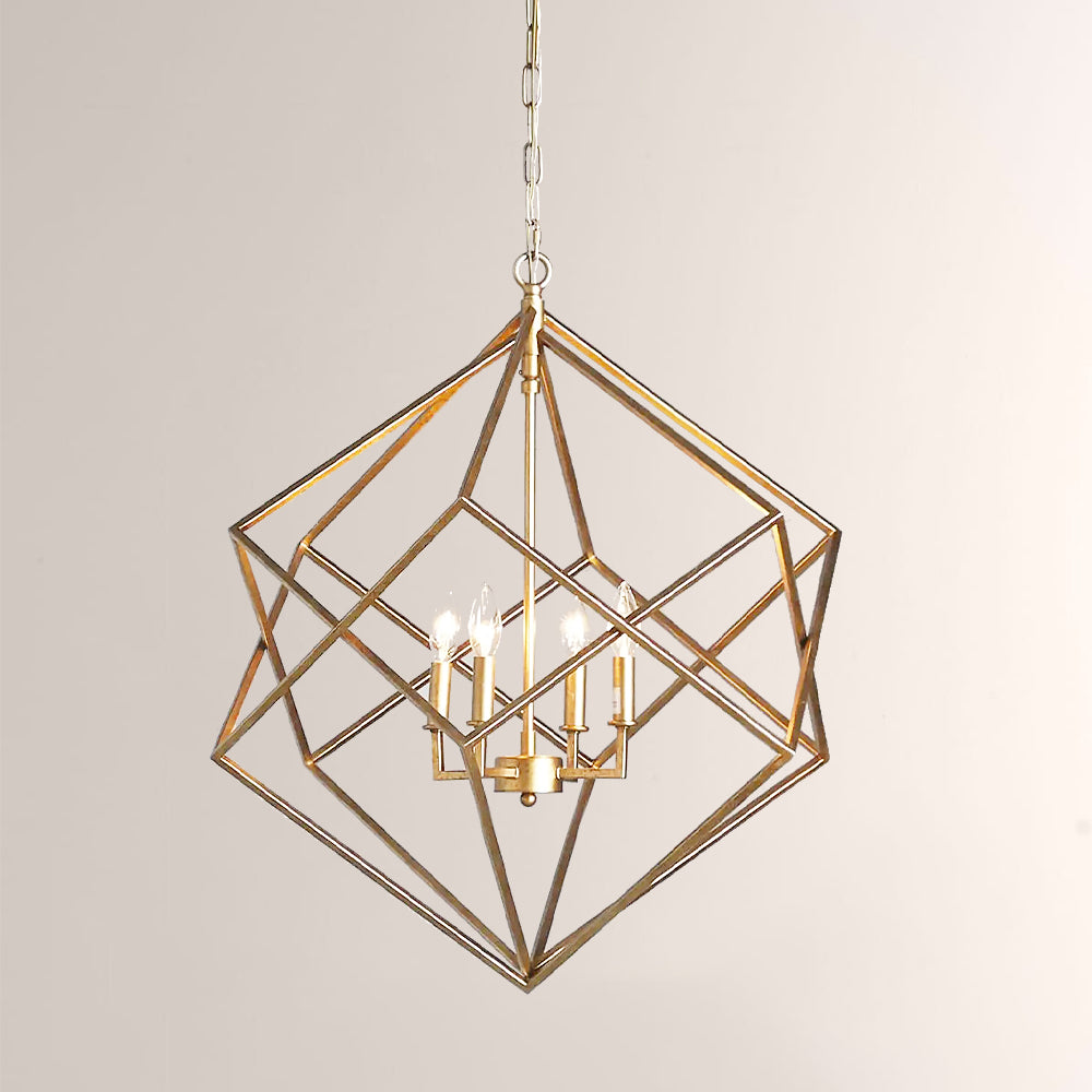 Geosu Metal Four-Light Chandelier 30"
