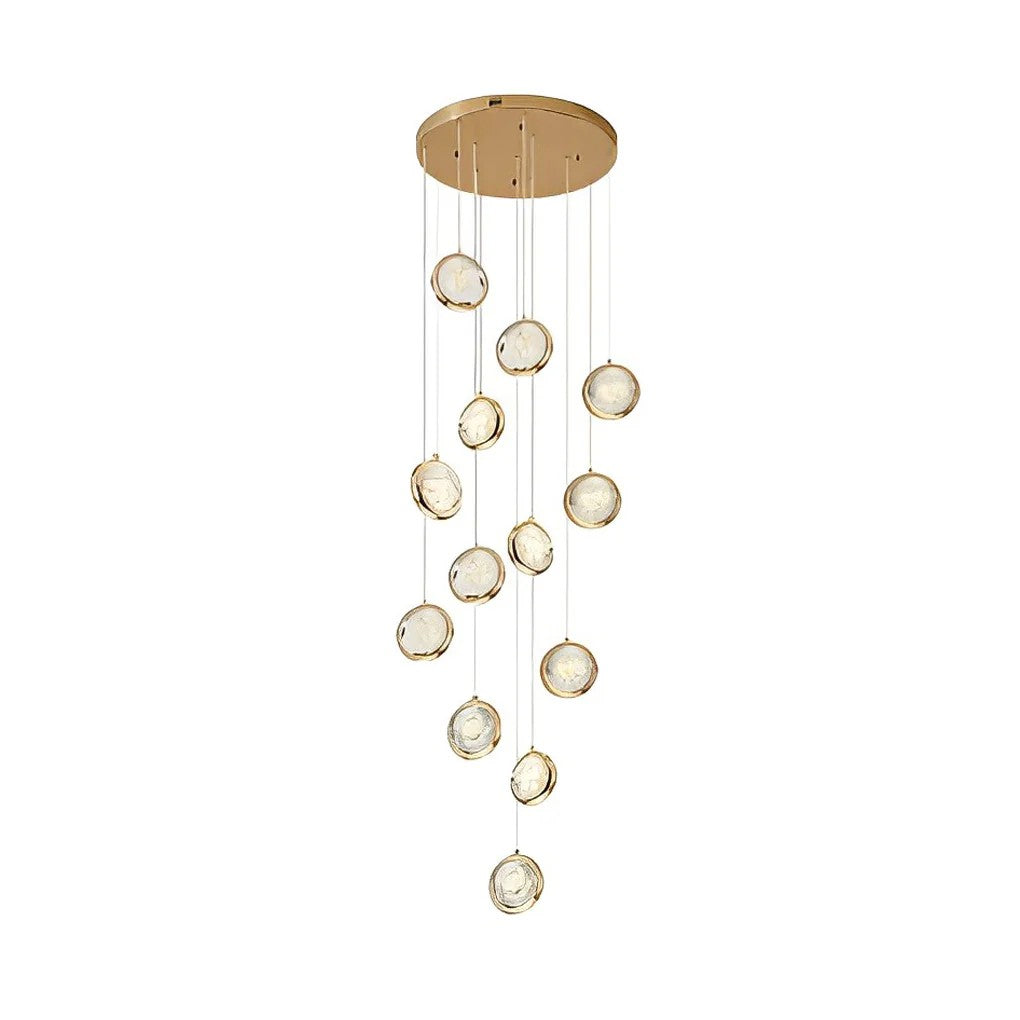 Global Crystal Cluster Adjustable Luxury Staircase Modern Long Chandelier