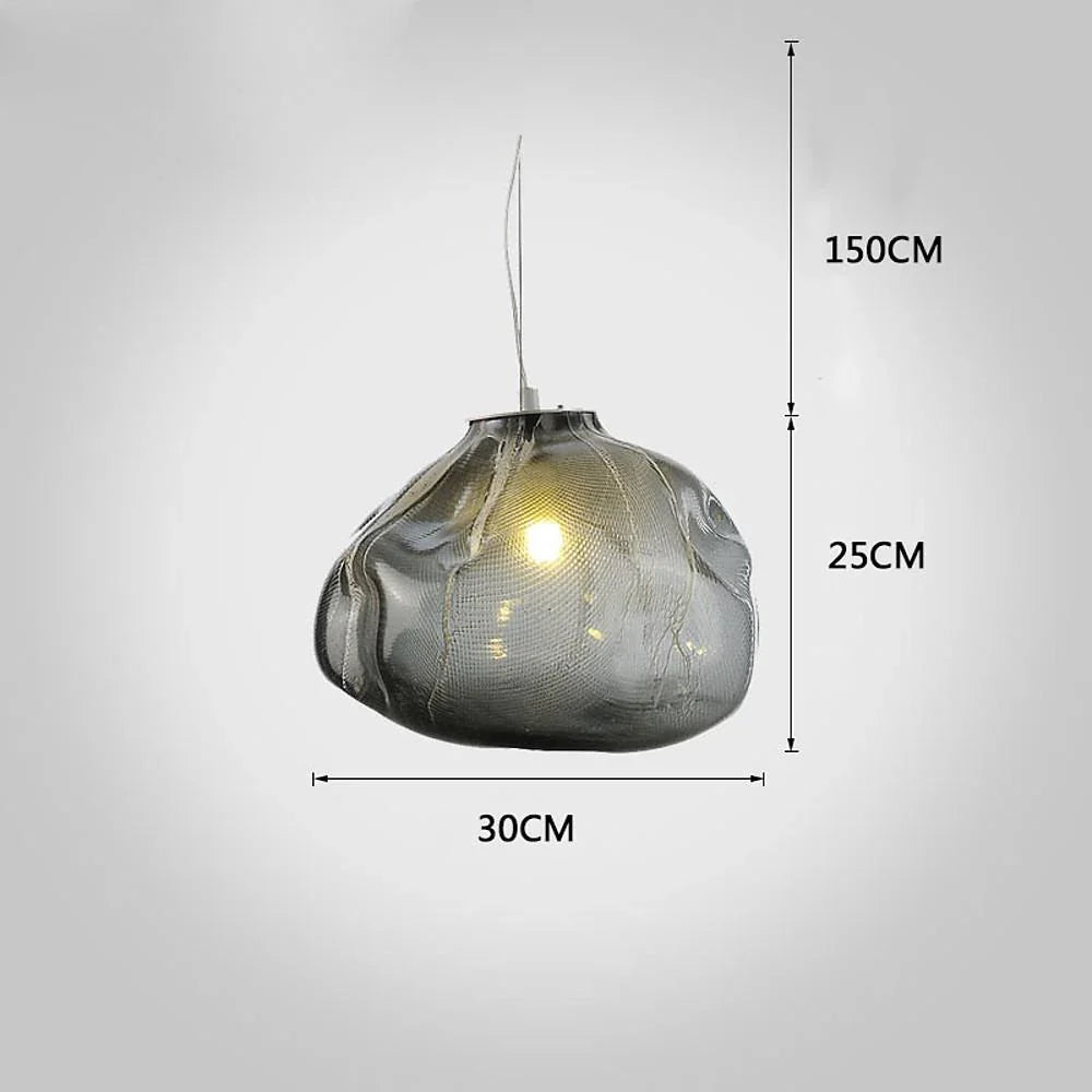 Industrial Metal Glass Bubble Irregular Oval Staircase Chandeliers