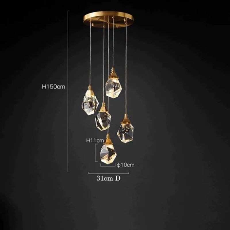 Irene Faceted Round Pendant For Dining Room