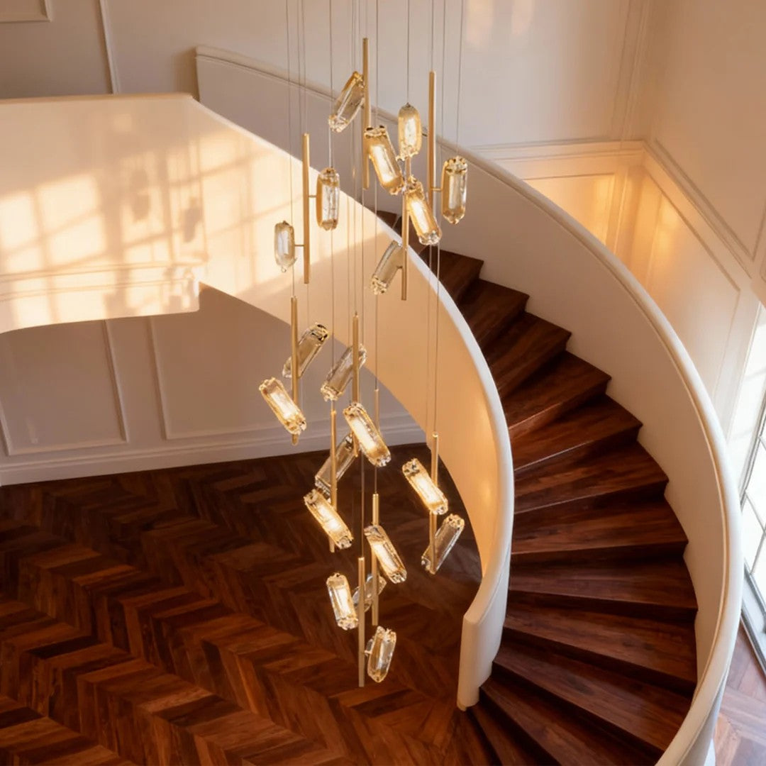 LED Staircase Chandelier Luxury Acrylic Ceiling Light