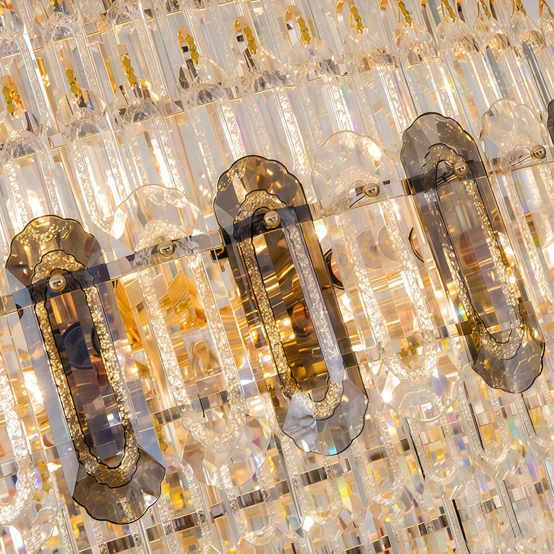 Large Gold Chandelier Luxury Art Glass