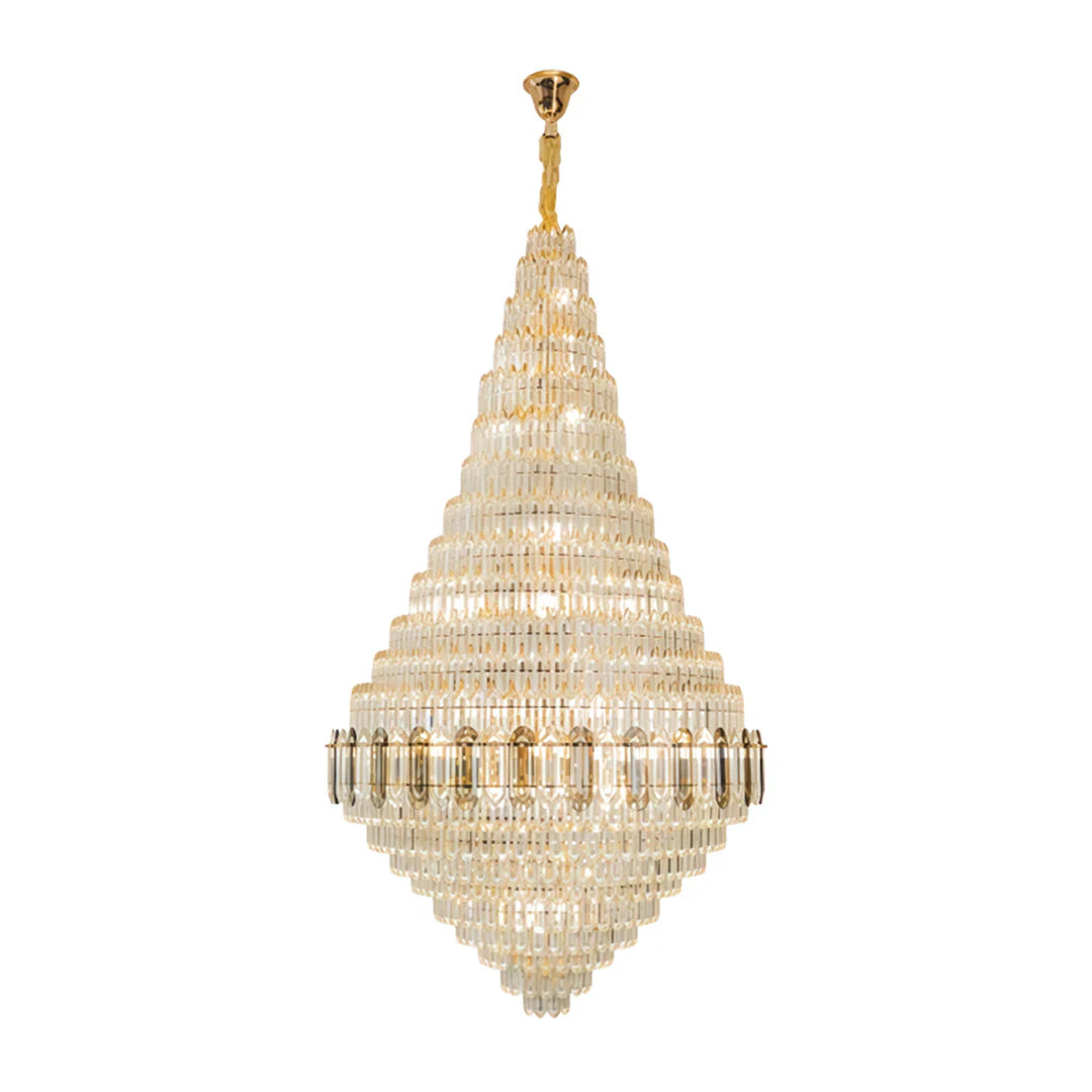 Large Gold Chandelier Luxury Art Glass