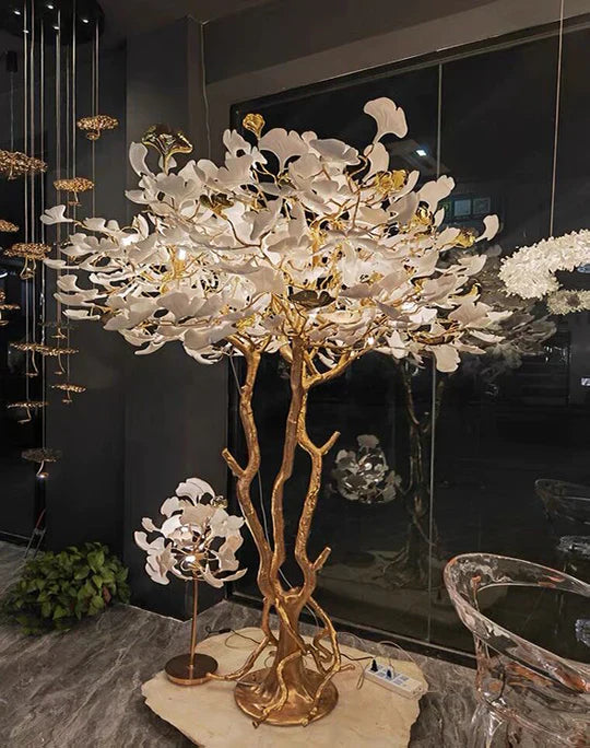 Luxury Creative Ceramic Ginkgo Floor Lamp