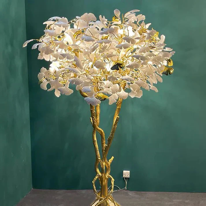 Luxury Creative Ceramic Ginkgo Floor Lamp
