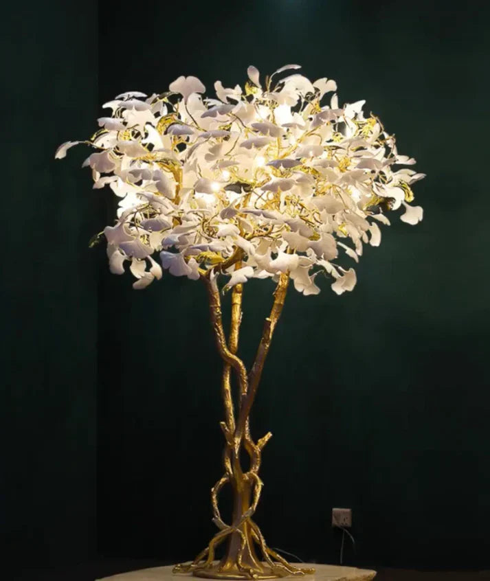 Luxury Creative Ceramic Ginkgo Floor Lamp