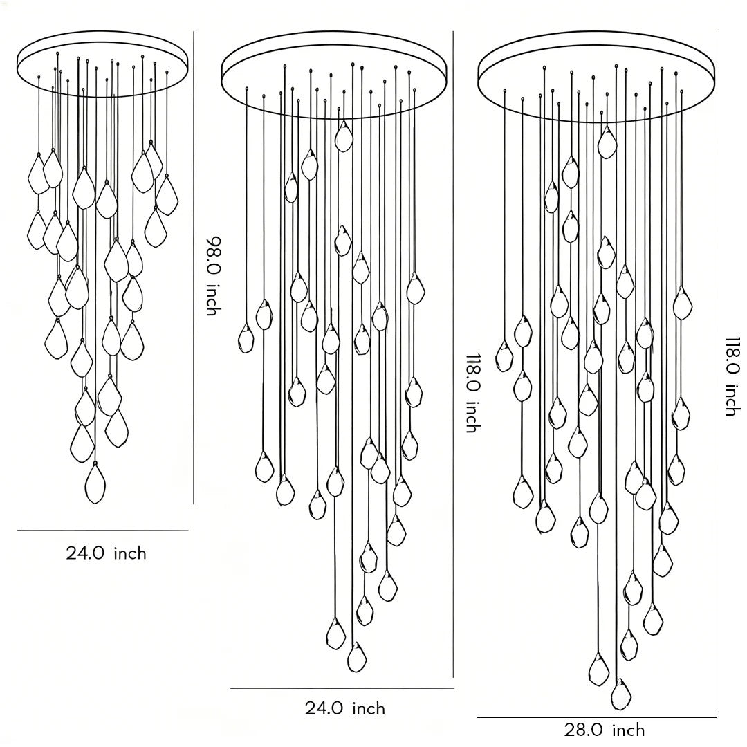 Luxury Staircase Chandelier Modern Spiral Crystal High Ceiling Light