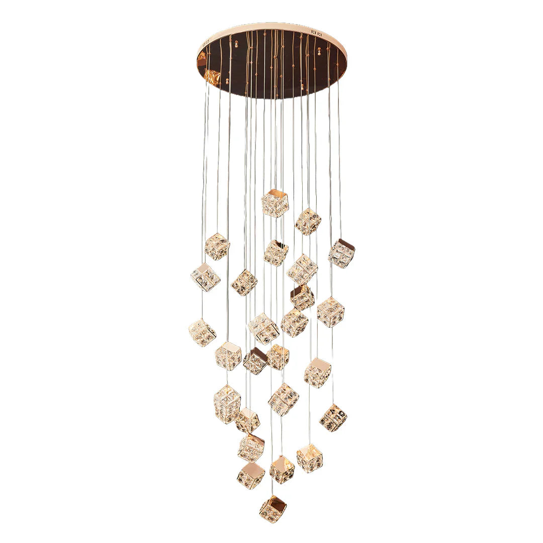 Magic Cube Crystal Staircase Chandelier