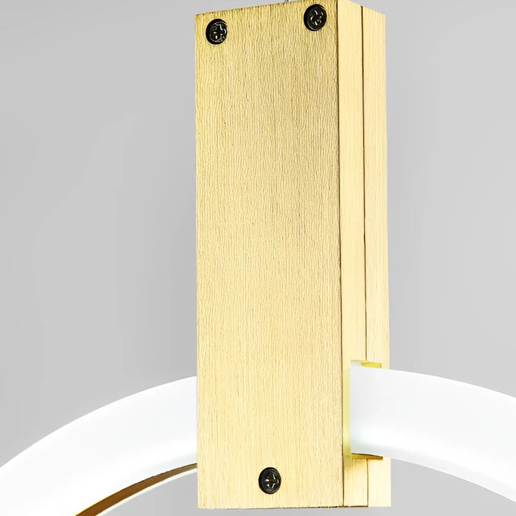 Minimalist Rings Stepless Dimming LED Nordic Duplex Stair Chandelier