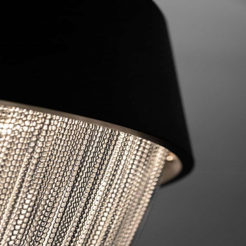 Modern Oak Aluminium Chain Chandelier