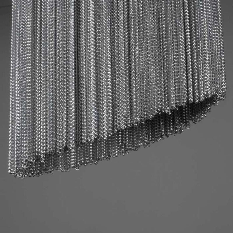 Modern Oak Aluminium Chain Chandelier