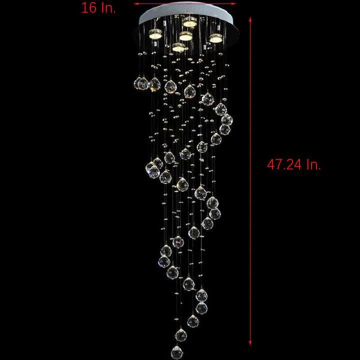 Modern Spherical Crystal Contemporary Chandelier